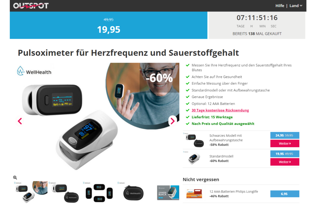 Outspot Pulsoximeter